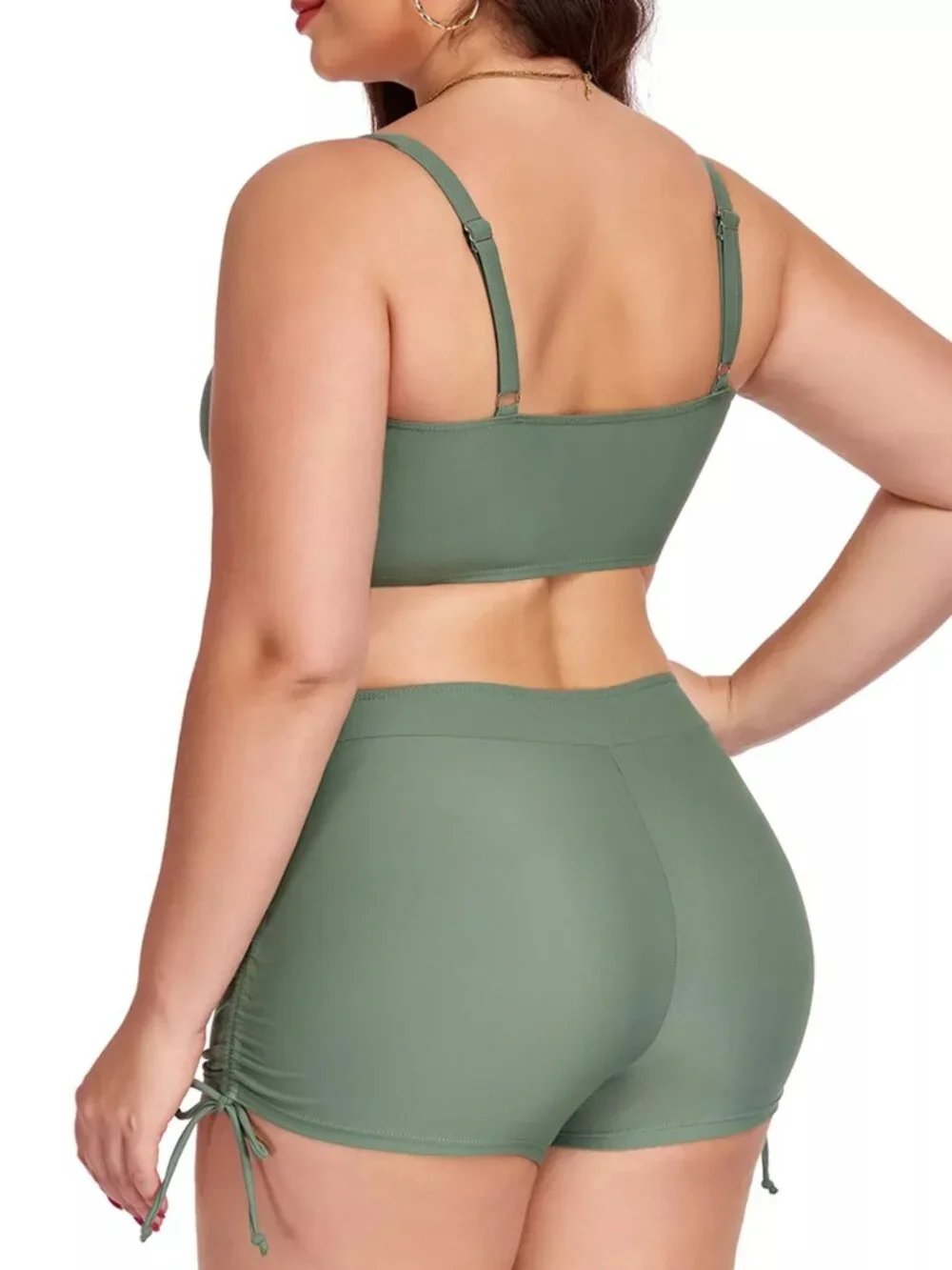 Plus Size Ruched Drawstring Swim Set - Picture 8 of 16